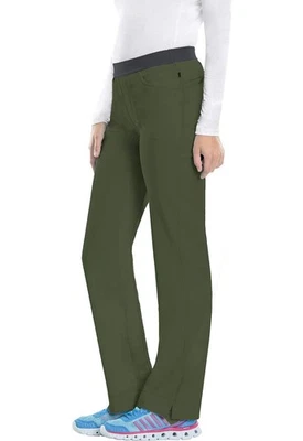 Cherokee Women's Infinity Low Rise Slim Pull-on Pant, Olive, XX-Small Petite - Image 1 of 4