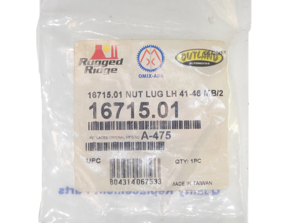 OMIX para Jeep Willys MB GWP 41-45 frenos de tambor tuerca de rosca derecha 16715,01 Foto 1 de 4