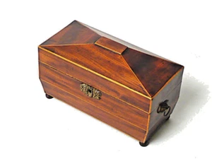 Teedose Schatulle Biedermeier Mahagoni um 1840 - Picture 1 of 4