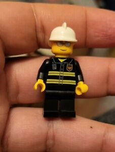 Lego Minifigure City Fire Fighter Fireman White Helmet Sunglasses Wc021 C16-3 