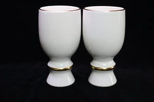 Vintage Carlton Ware Elfenbein Creme Goldrand 2 Kelche Porzellan England 2er Set - Bild 1 von 6