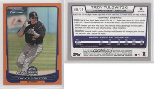 2012 Bowman Chrome Orange Refractor /25 Troy Tulowitzki #56