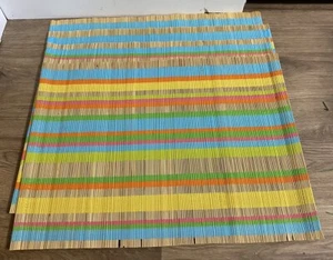 Set of 4 Summer Table Placemats Bamboo - Picture 1 of 3