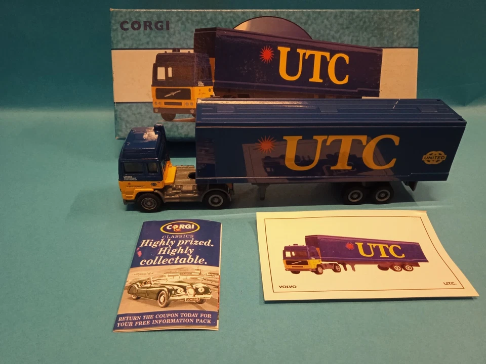 UTC Volvo container camion autocarro Arenato Die Cast Model 1/64 Corgi Classic - Immagine 1 di 4