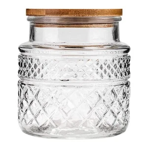 Glass Storage Container with Lid Airtight Glass Jars Farmhouse Tea Canister D... - Picture 1 of 7