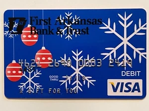 First Arkansas Bank & Trust Visa Debit Card Expired in 2010 Snowflakes▪️No Value - Picture 1 of 2