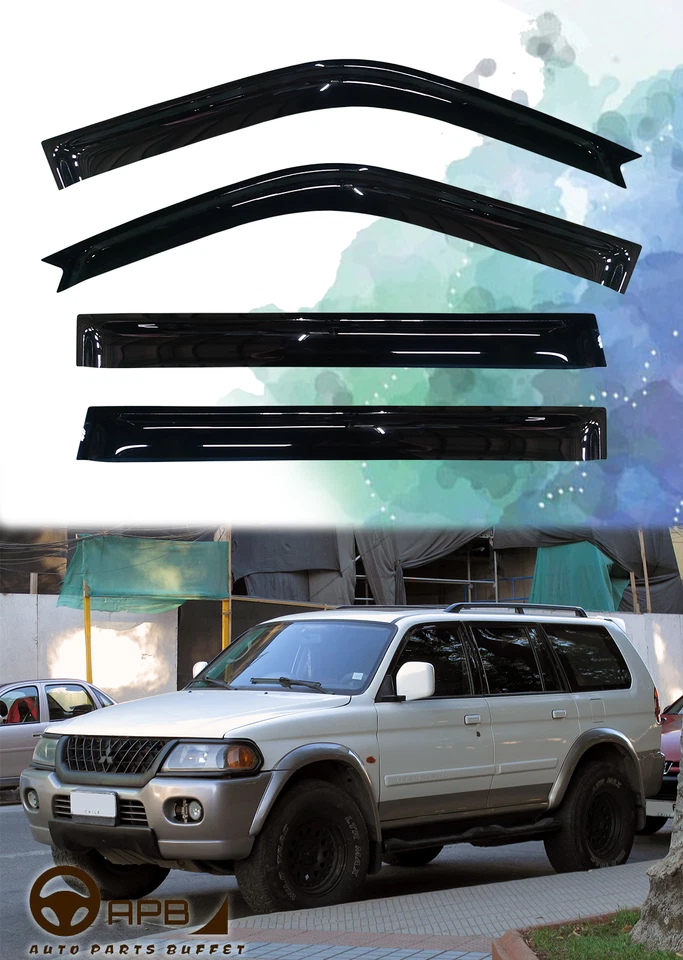 Para Mitsubishi Montero Sport 96-08 Deflector Ventana Viseras Protector Ventilación Clima Foto 1 de 4
