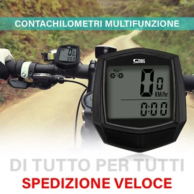 CONTACHILOMETRI TACHIMETRO BICI IMPERMEABILE BICICLETTA MTB 15 Funzioni - Immagine 1 di 4