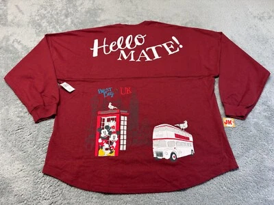 NUEVA Camiseta Disney Spirit Adulto XL Roja Reino Unido Londres Hello Mate Reino Unido Epcot Foto 1 de 4