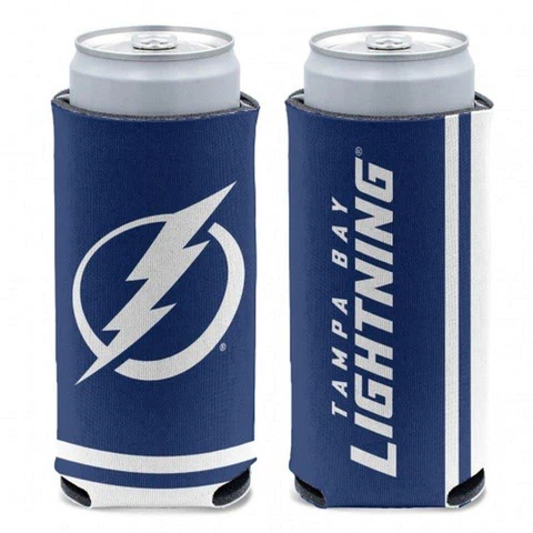 Tampa Bay Lightning 12oz Slim Can Cooler [NEW] Beer Seltzer Coozie Claw Holder Cover