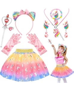 Princess Dress up Clothes for Girls 4-6,Unicorn Halloween Costumes Toys for 3 4 - Picture 1 of 9