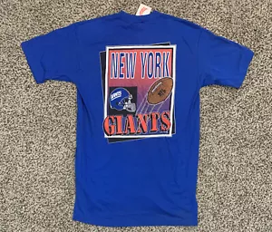 VTG NOS New York Giants Blue Adult Mens XL Nutmeg Shirt Helmet NFL Football USA - Picture 1 of 6