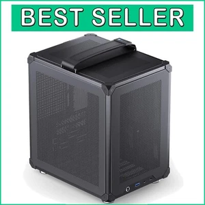Compact, Mesh Ventilated Mini ITX Desktop Chassis - Ideal for Game On-The-Go - Bild 1 von 9