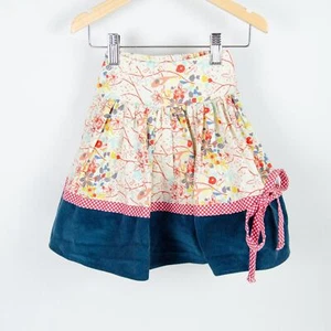 Magpie & Mabel Floral Printed Corduroy Skirt Made in USA Multicolor Kids Sz 4 - Picture 1 of 7