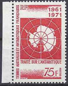 Francia TAAF N° 39 Tratado Sobre ANTÁRTIDA, nuevo sello Lujo Goma Original