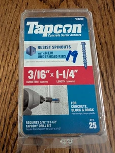 19 Tapcon 3/16" x 1-1/4" Sechskantkopf Betonankerschrauben - Bild 1 von 3
