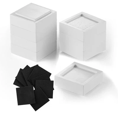 Pacote com 8 risers antiderrapantes brancos para móveis de cama de madeira natural maciça 1-4 polegadas - Imagem 1 de 4