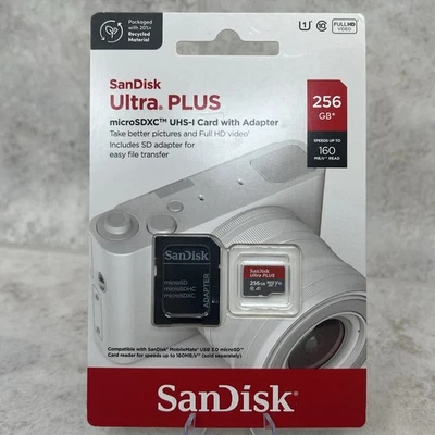 SanDisk Ultra Plus MicroSDXC UHS-I Memory Card with Adapter V10 256GB 160MBs - Image 1 of 2