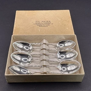 6 Teelöffel Dänemark Horsens Silberw 1956 Silber 830 Espressolöffel Kaffeelöffel - Bild 1 von 6