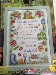 Sow The Seeds Garden Rules Cross Stitch Pattern Pages From Magazine - Picture 1 of 4