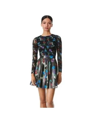 Alice + Olivia Chara Mesh Vegan Leather Dress Size 8 - Image 1 of 3