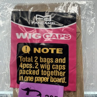 FANDAMEI 假发帽网,4 件假发帽网,浅棕色假发见图片 — 第 1/4 张图片
