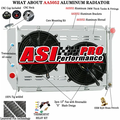 4 ROW ALUMINUM RADIATOR SHROUD FAN For 1969-1973,1972 FORD MUSTANG LTD TORINO - Image 1 of 4