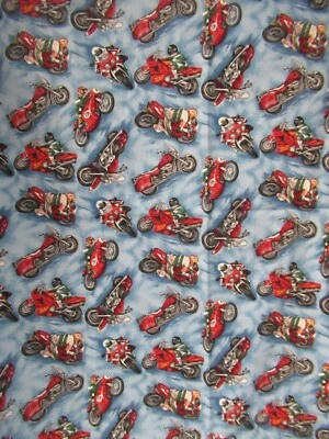 Fabric Freedom of London, England SPEED MOTORCYCLES  100% cotton fabric  25"X43" - Image 1 of 4