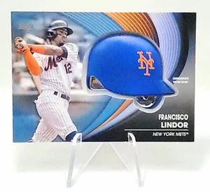 2022 Topps Francisco Lindor Batting Helmet Relic Memorabilia Blue Mets Series 2 - Picture 1 of 12