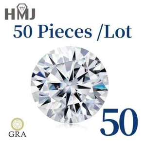 Super D Color Moissanite Stone 5 10 50 Pcs Per Lot Wholesale Prices Lab Diamond - Picture 1 of 23