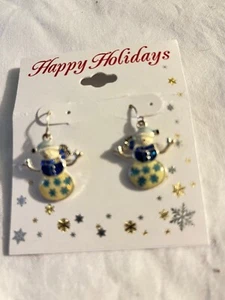 JEWELRY- Earrings- KOHLS Happy Holidays- Snowmen - Picture 1 of 2