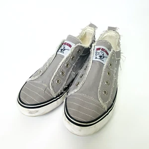 True Religion Brodhi Men's Distressed Canvas Laceless Slip On Sneakers Shoes 8.5 - Picture 1 of 12