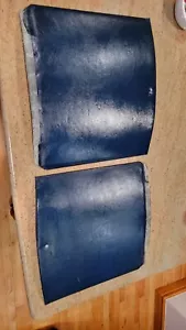1972-1989 MERCEDES 380SL 450SL 560SL FRONT SEAT BACK PANEL COVERS BLUE LEATHER - Picture 1 of 5