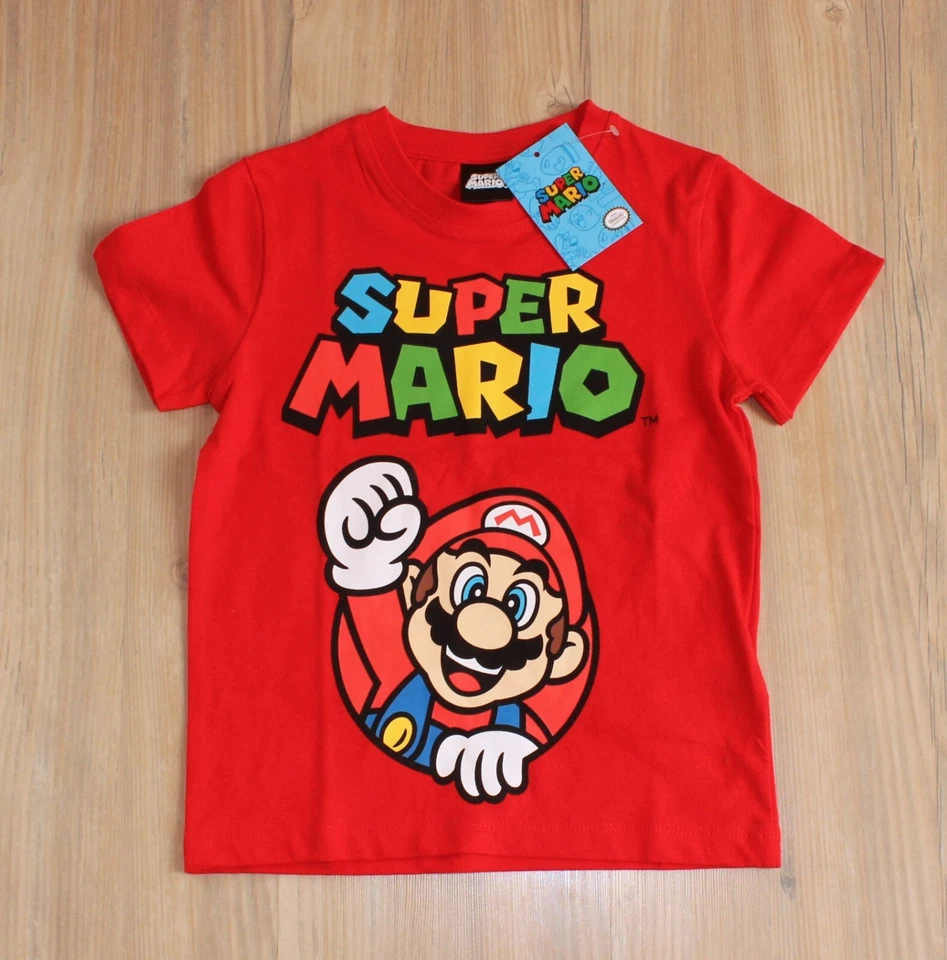 Super Mario T-Shirt Shirt Oberteil Kinder Junge rot Größe: 110 NEU - Bild 1 von 1