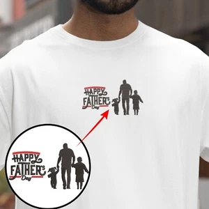 Father's Day Embroidered T-shirt Dad Papa Family Children Kids Love Gifts - Picture 1 of 23