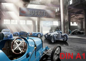 Cult Car Art Bugatti Garage ART-PRINT DIN A1 - Picture 1 of 1