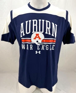 NEW AU Auburn Tigers Under Armour Navy Colorblock SS Crew Neck Shirt Men's L - Picture 1 of 8