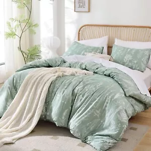 JANZAA Full Comforter Set Sage Green Comforter Floral Bedding Sets 3 Pieces F... - Picture 1 of 8