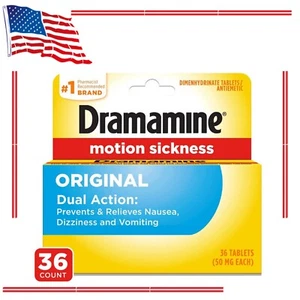 Dramamine Original, Motion Sickness Relief, Sensitive Stomach, 36Count, Tablets - Picture 1 of 9