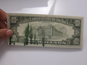 1981 $10 Printing Error on Back Uncirc  #A51136443B - Picture 1 of 9