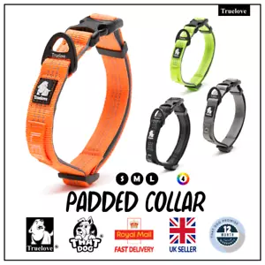 Collar Dog Truelove Soft Padded Adjustable Reflective Strong Orange Grey S M L - Picture 1 of 20