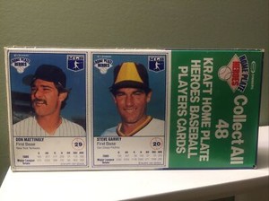 Don Mattingly & Steve Garvey 1987 Kraft Macaroni & Cheese Baseball Card Full Box