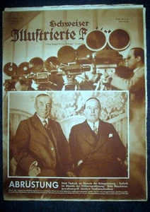 SCHWEIZER ILL ZEIT Abrüstung Abessinien Äthiopien Presse Genf Holz Kirche 1932 - Bild 1 von 1