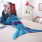 Striped Geometric Mermaid Tail Blanket Fashion Sofa Air Conditioning Blanket