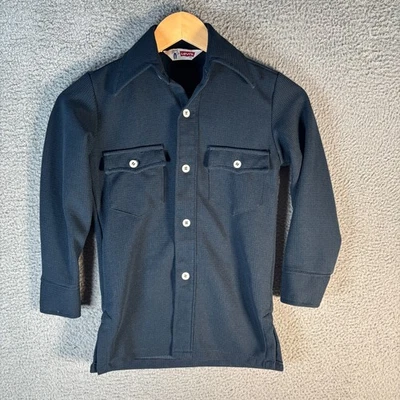 Camisa vintage Levi’s para niños talla 10 negra manga larga frente a presión occidental años 70 Foto 1 de 4