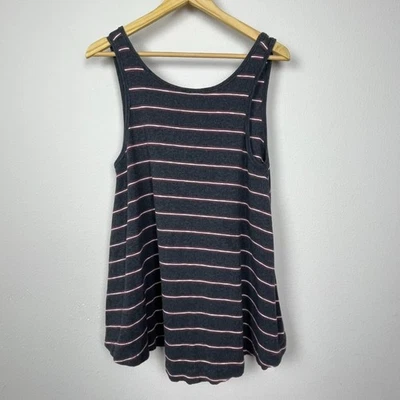 Túnica We The Free Tank XS Gris Rayas Trapecio Festival Informal Boho Foto 1 de 4