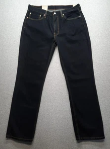 Pantalones de mezclilla negros de pierna recta Levis 514 para hombre 36x32 nuevos con etiquetas - Imagen 1 de 19