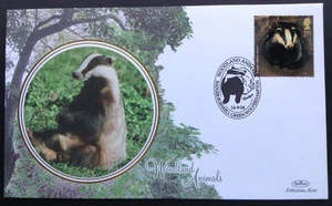 GB Benham 2004 Woodland Animals 1st Badger on First Day Cover, Badger S/H/S - Picture 1 of 2