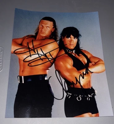 Foto triple H & Chyna doble firmada 8x10 Foto 1 de 4