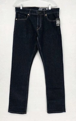 NEW Volcom Vorta True to This Stretch Denim Jeans Slim Fit 32x30 Straight Leg - Image 1 of 4
